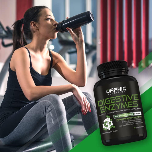 Orphic Nutrition Digestive Enzyme - Supports Stomach Health* - Supports Breakdown Of Carbs, Protein, Fat And Nutrient Absorption Rate* - Probiotic Digestion Support Supplement* - 60 Capsules