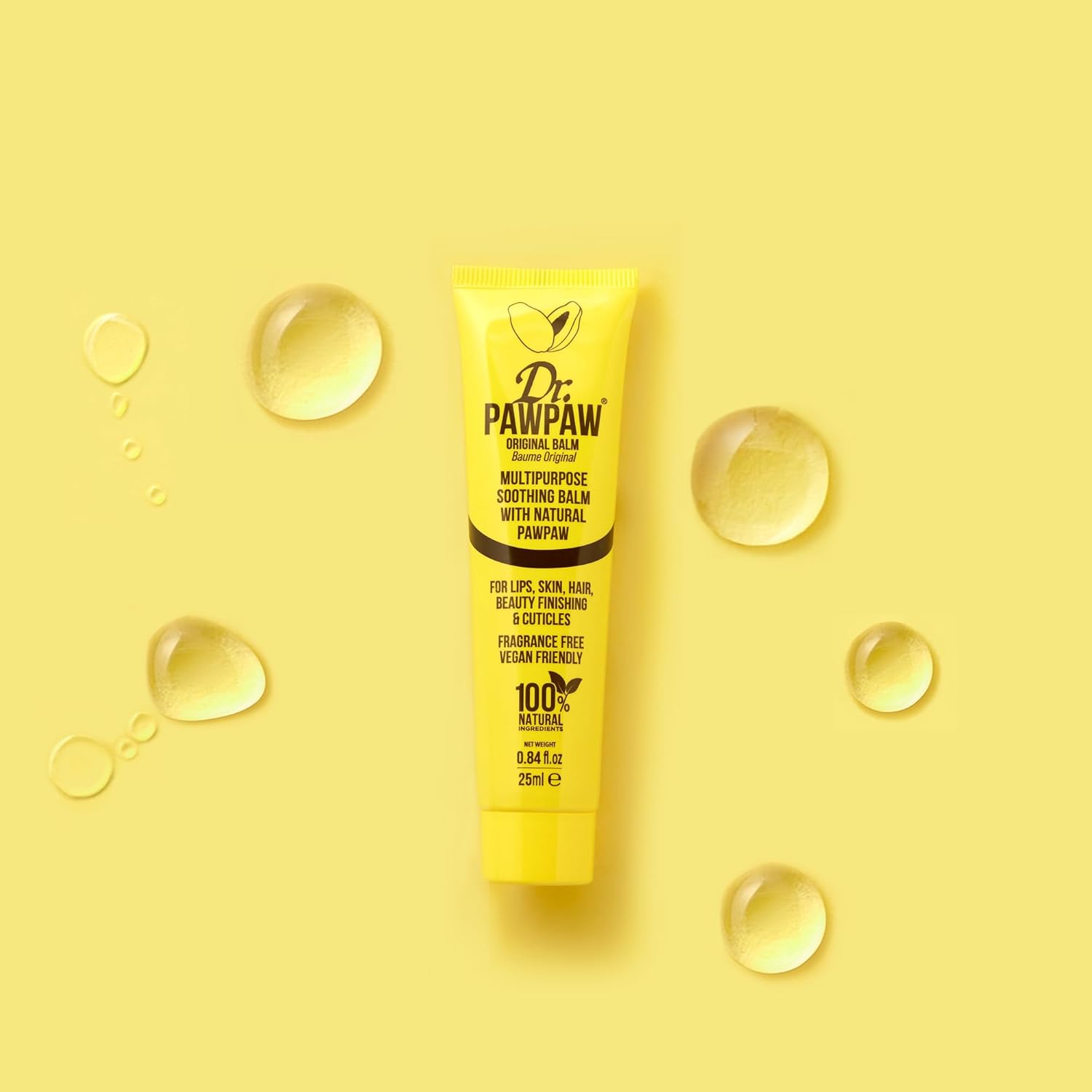 Dr.Pawpaw Tinted Peach Pink Balm, Multi-Purpose Natural No Fragrance, For Hydrating Lips, Skin, Hair, Cuticles, Nails & Beauty Finishing (2 X 25 Ml)