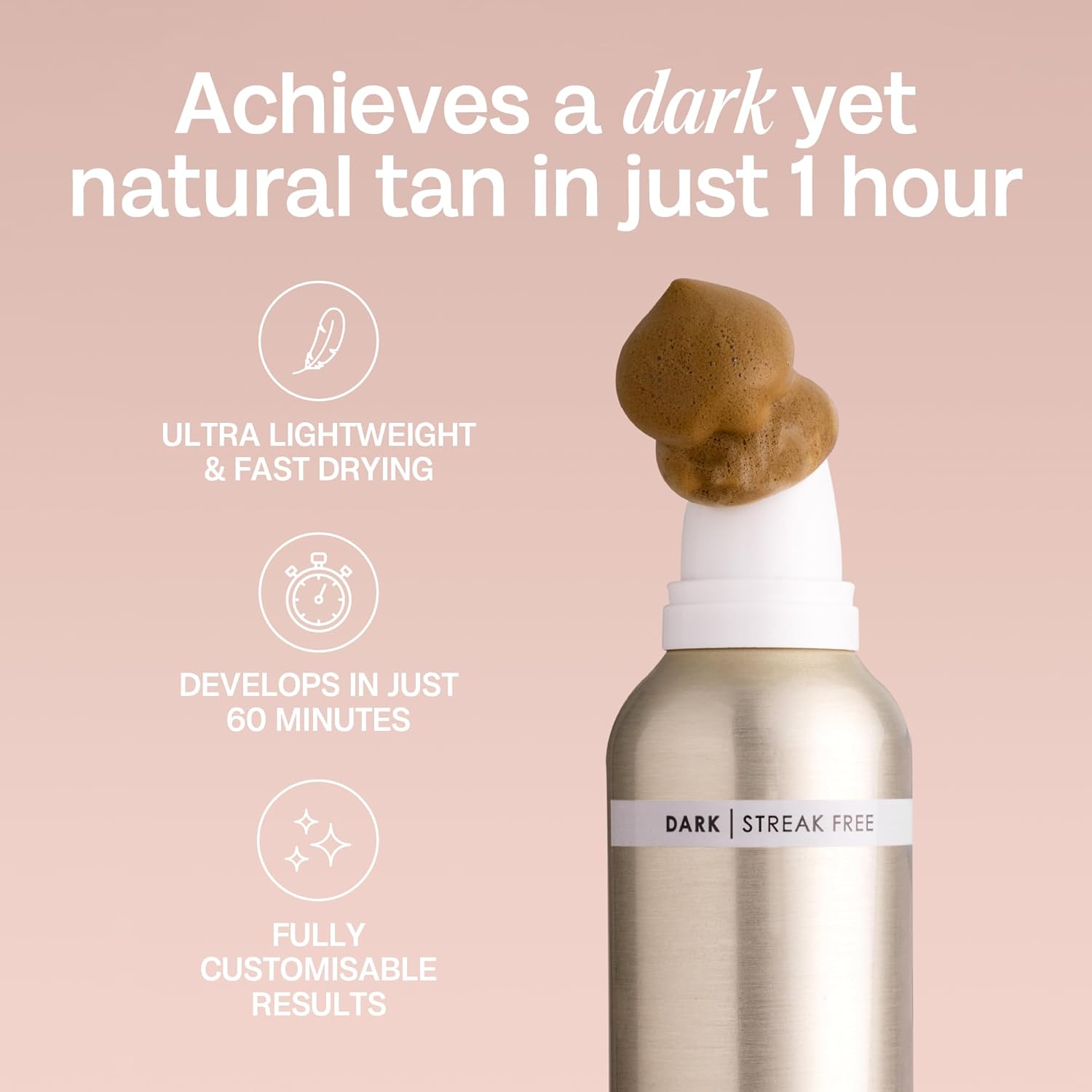 Bali Body 1 Hour Express Self Tan - Dark Shade, Quick Drying Tanning Foam, Streak-Free Customizable Tanner | Suitable for All Skin Types, Vegan, Cruelty Free and Australian Made (225 ml/7.61 fl oz) : Amazon.co.uk: Beauty