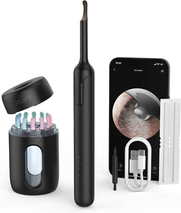 Ear Wax Removal, Ear Cleaner with Camera, Ear Wax Removal Tool Camera with 1080P, Otoscope with Light, Ear Wax Removal Kit with 6 Ear Pick, Ear Camera for iPhone, iPad, Android Phone