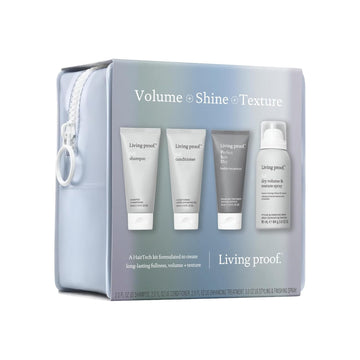 Living Proof Volume + Shine + Texture Kit - Travel Size Full Shampoo And Conditioner Set, Healthy Hair Perfector And Dry Volume & Texture Spray ($77 Value)