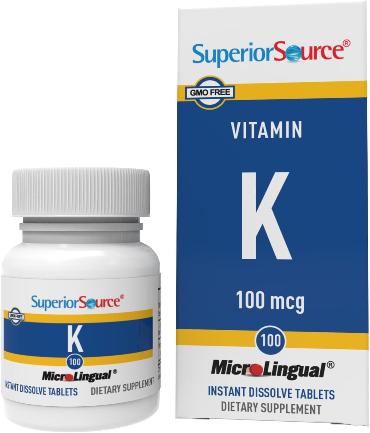 Superior Source Vitamin K1 Multivitamins, 100 mcg,Tablet, 100 Count