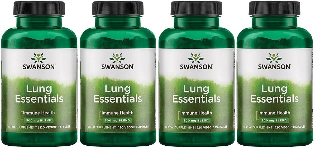Swanson Lung Essentials 500 Mg 120 Veg Caps 4 Pack