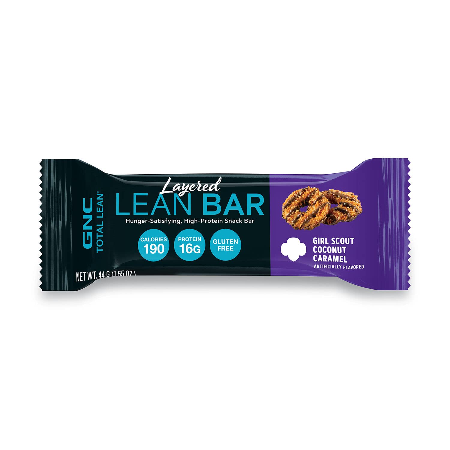 GNC Total Lean Layered Lean Bar | Hunger-Satisfying and High-Protein Snack Bar | Girl Scout Coconut Caramel | 5 Bars : Health & Household