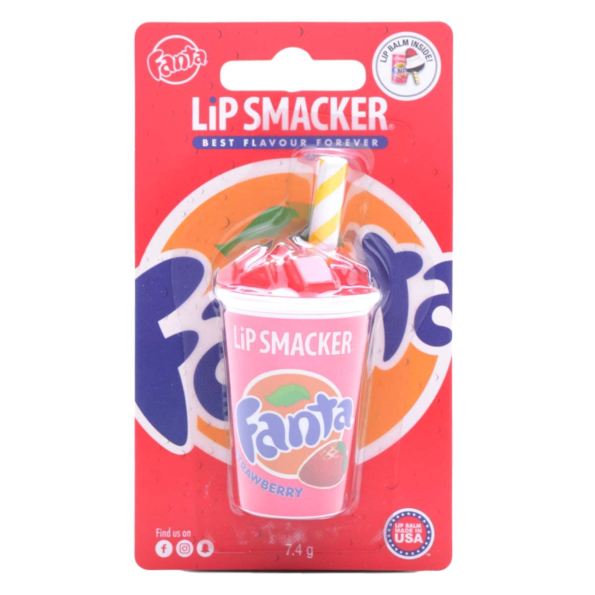 Lip Smacker Coca Cola Collection, lip balm for kids - Strawberry Fanta Strawberry, beverage cup : Beauty & Personal Care