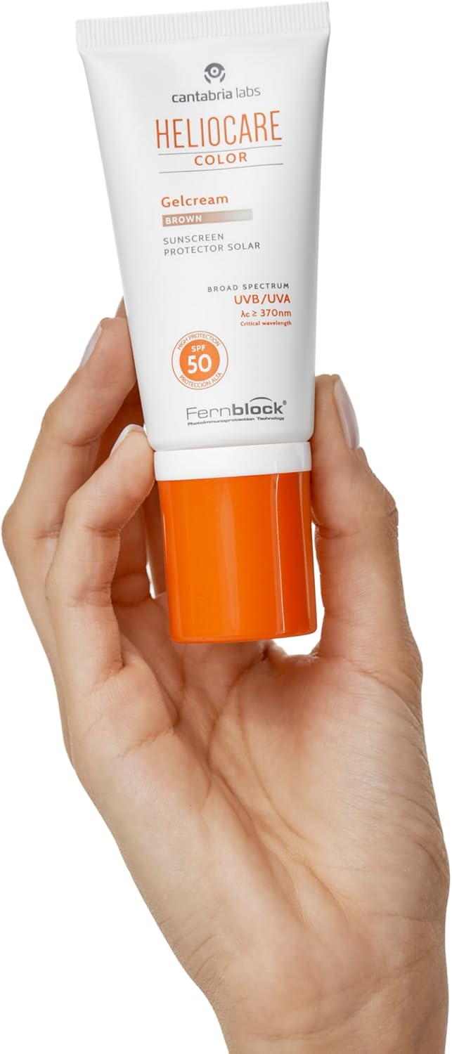 Heliocare Colour Gelcream Brown Spf 50 50Ml / Sun Cream For Face / Uva And Uvb Anti-Ageing Sunscreen Protection / Combination, Dry, Oily And Normal Skin Types / Natural-Looking Foundation Coverage