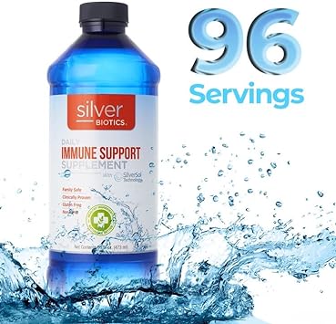 Silver Biotics Colloidal Nano SilverSol Ag?O? 10 PPM Immune Support | Bio-Hacking Immune Building Natural Support | 32 Fl Oz : Health & Household