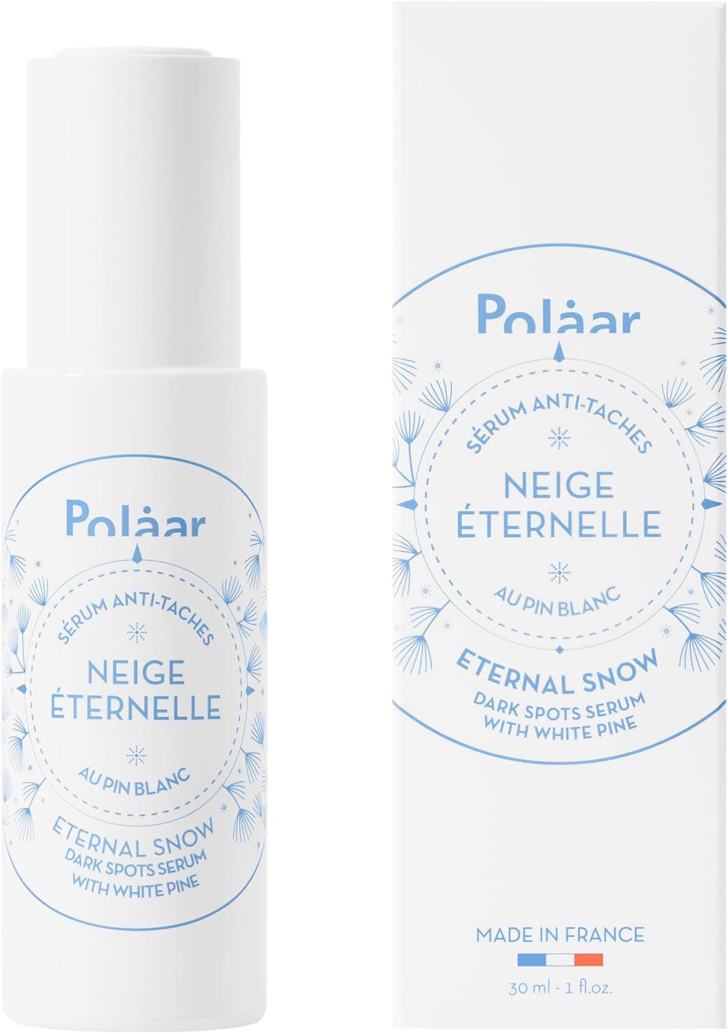 Polaar - Darks Spots Serum - Eternal Snow With White Pine - Reduces Spots, Clarifies, Brightens - 96% Natural, Vegan, Made In France - 30Ml