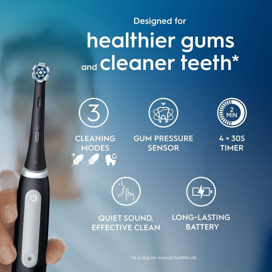 Oral-B Smart 6 Electric Toothbrushes For Adults, App Connected Handle, 3 Toothbrush Heads & Travel Case, 5 Modes, Teeth Whitening, 2 Pin Uk Plug, 6000N