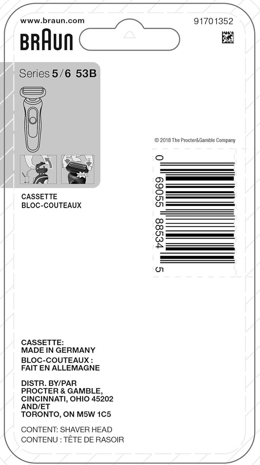 Braun Series 5 53B Electric Shaver Head, Black – Designed For Series 5 And Series 6 Shavers (New Generation)