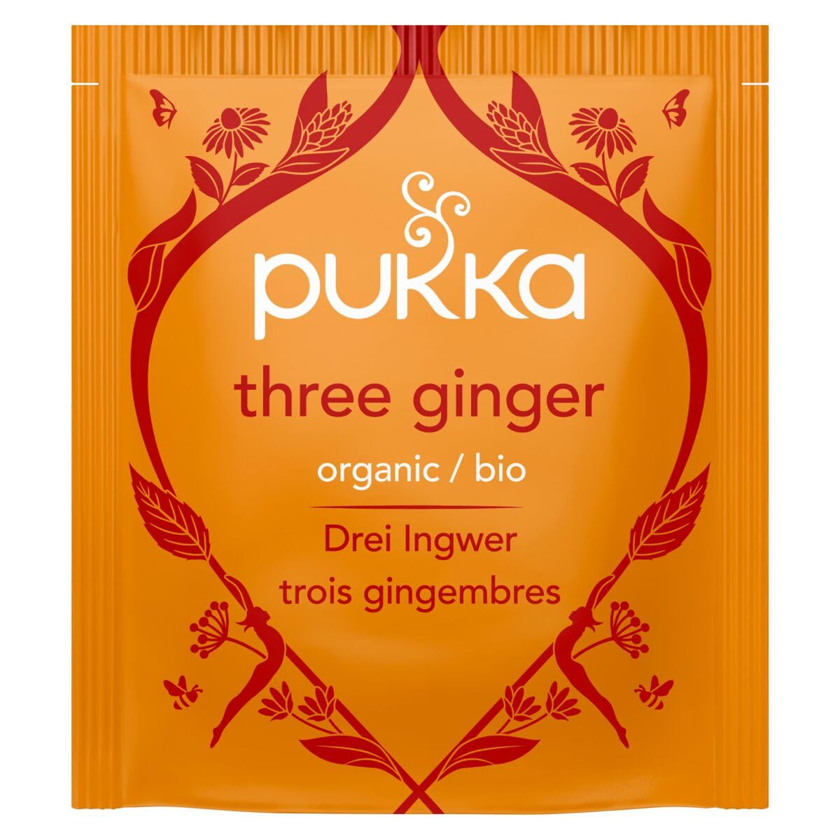 Pukka Herbs Three Ginger Organic Herbal Tea, Digestion-Aiding Infusion With Ginger, Turmeric, And Galangal, Tea Gift Set Ideal After Meals, 80 Total Tea Bags (20Ct - Pack Of 4)