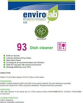 Eco friendly dish soap liquid - Dishwashing natural biodegradable non-toxic, plant-based, no preservatives with a slight citrus fragrance - 1 Gallon : Health & Household