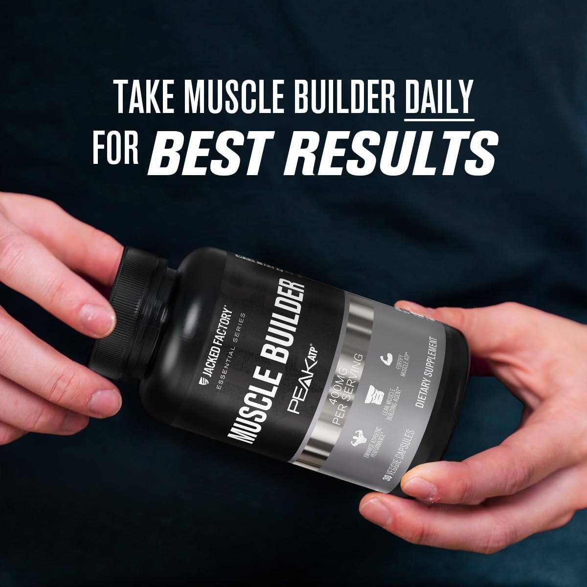 Jacked Factory Essentials Muscle Builder - Daily Muscle Builder for Men with Peak ATP to Support Lean Muscle Gain, Enhance Athletic Performance, & Fortify ATP Levels for Muscle Growth - 30 Capsules : Health & Household