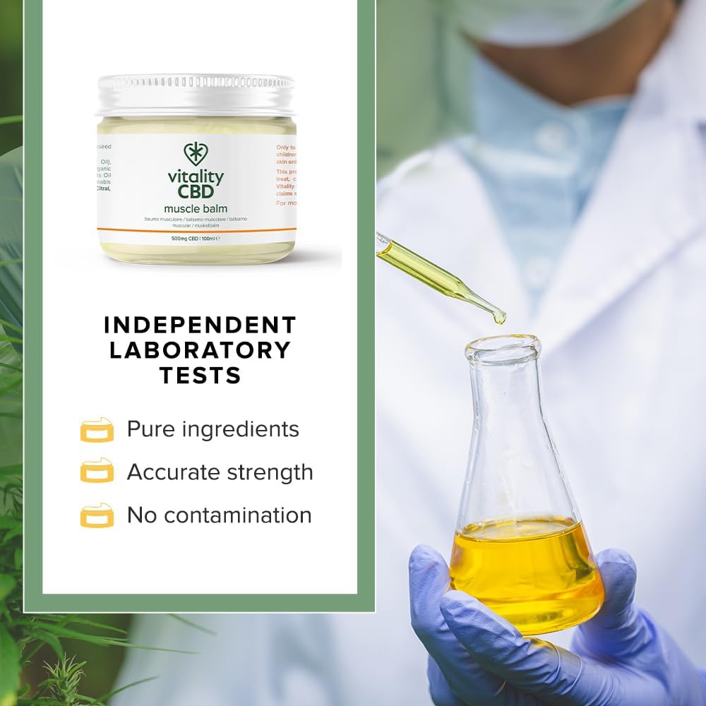 Vitality CBD Skin Cream, High Strength 500mg of Cannabidiol, 100ml, Sweet Almond Oil, Rosemary Oil, Green Tea and Lemon Fragrance, NO THC : Amazon.co.uk: Health & Personal Care