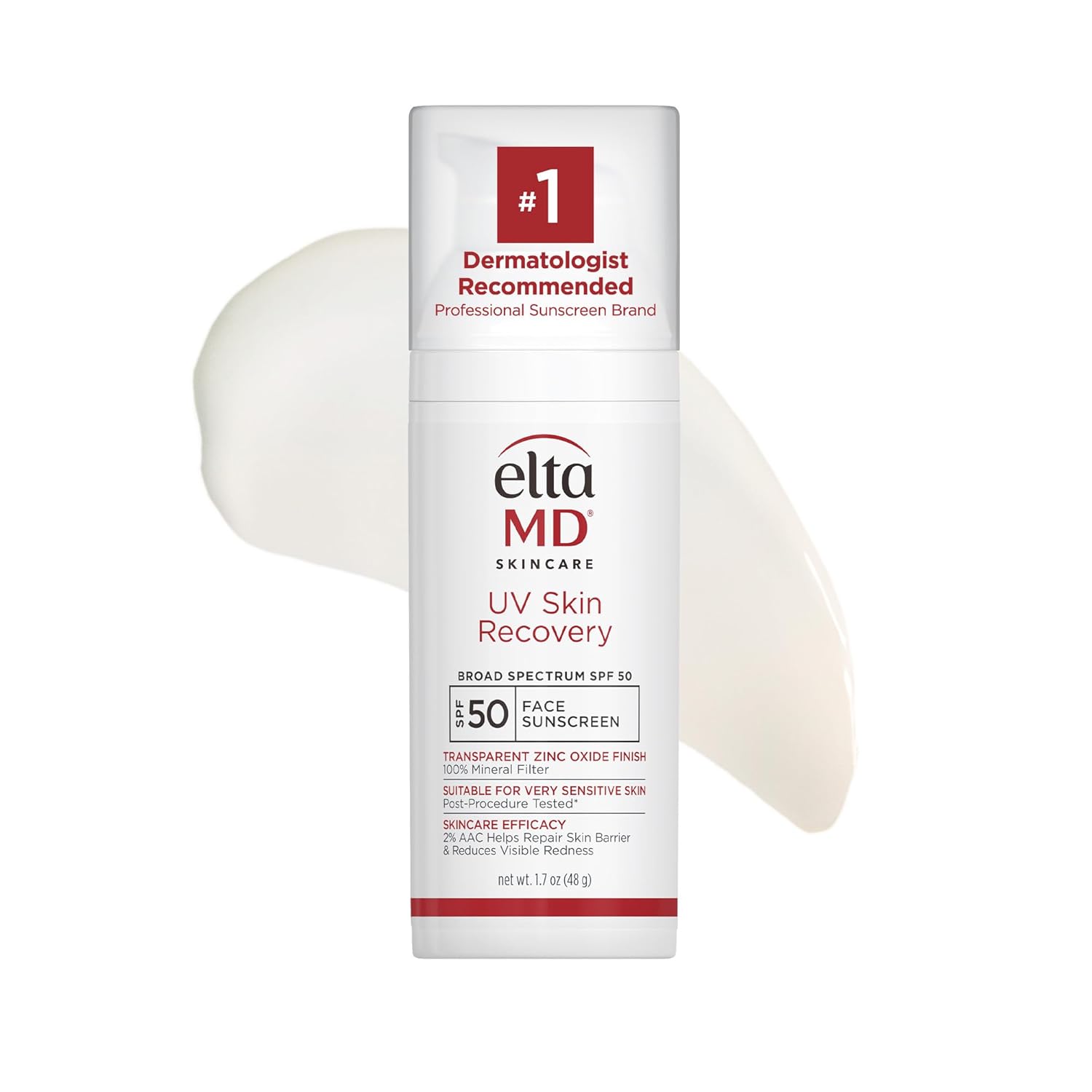 Eltamd Uv Skin Recovery Face Sunscreen With Zinc Oxide, All Mineral, Safe For Sensitive Skin Spf 50