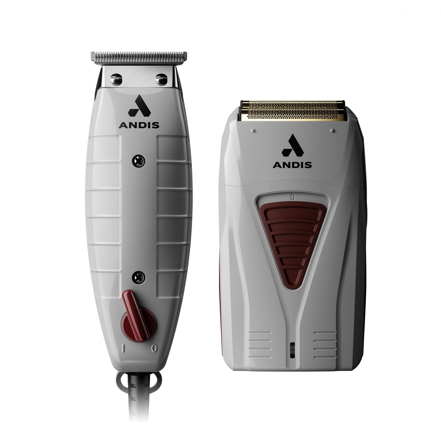 Andis 17270 Finishing Combo T-Outliner Trimmer & Pro Foil Lithium Titanium Foil Shaver - Professional Finishing Hair Clippers And Trimmer Kit For Men