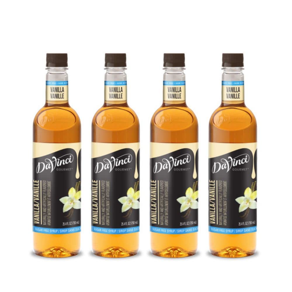 Davinci Gourmet Sugar-Free Vanilla Syrup, 25.4 Fluid Ounce (Pack Of 4)