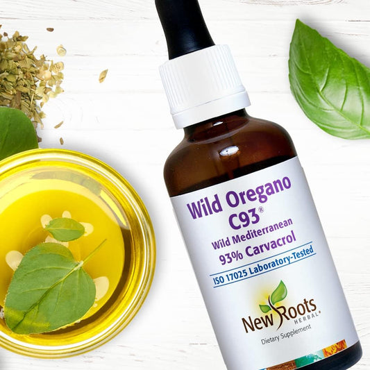 NEW ROOTS HERBAL Wild Oregano C93 (50 ml) Liquid, Highest Natural Carvacrol Concentration|Immune Defense|Mediterranean Source|Alcohol Free, Organic, Non-GMO, Vegan, Gluten Free