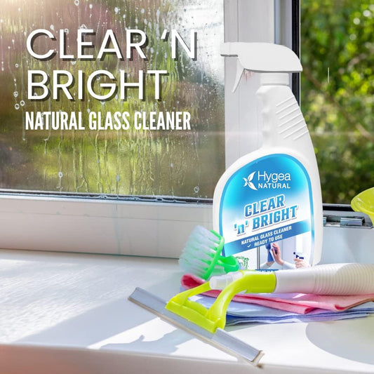 Clear 'N' Bright - Non-Toxic Glass Cleaner Spray - Streak-Free & Ammonia-Free Window Cleaning - Window & Mirror Cleaning Supplies - Safe & Fast (3 Pack, 24Oz Spray)