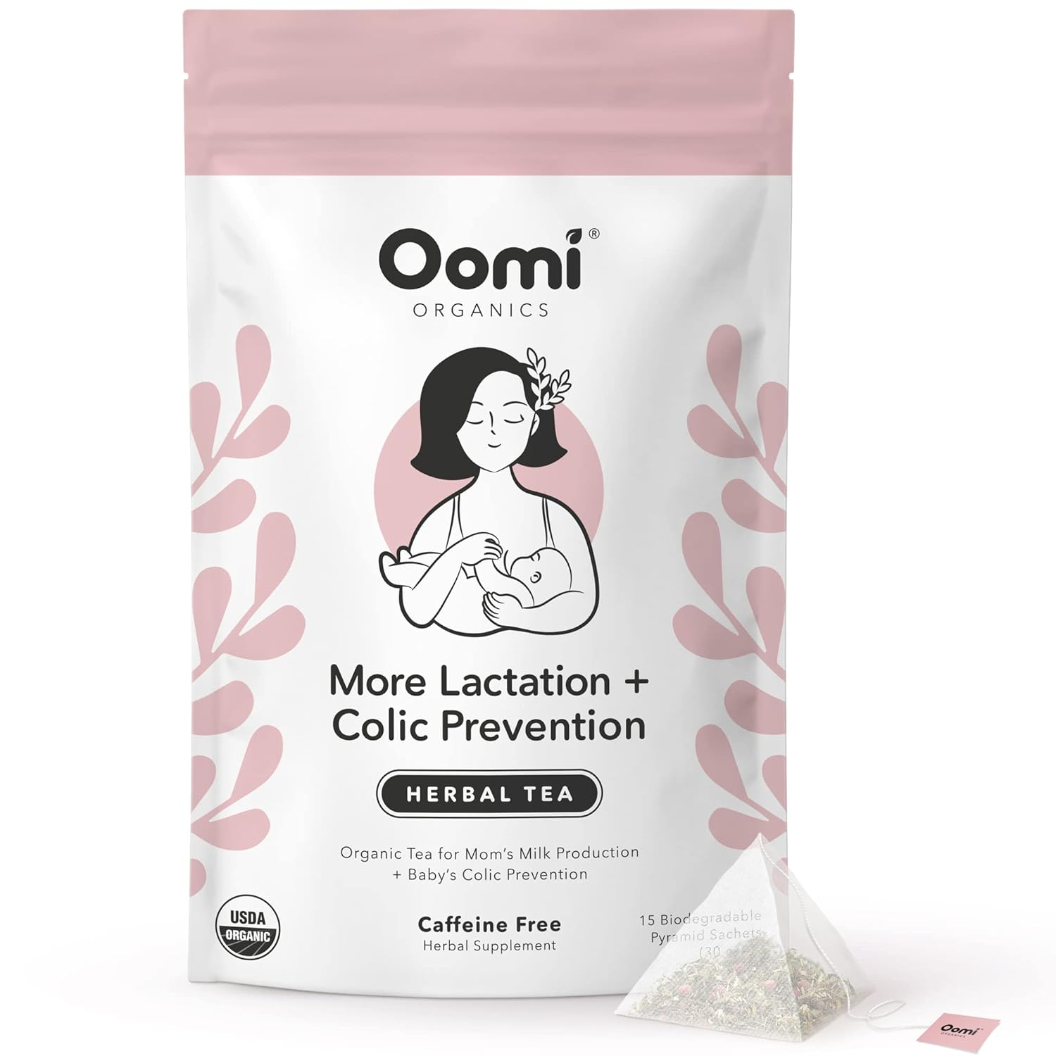 Lactation Tea by Oomi - USDA Organic & Vegan - 15 Biodegradable Sachets