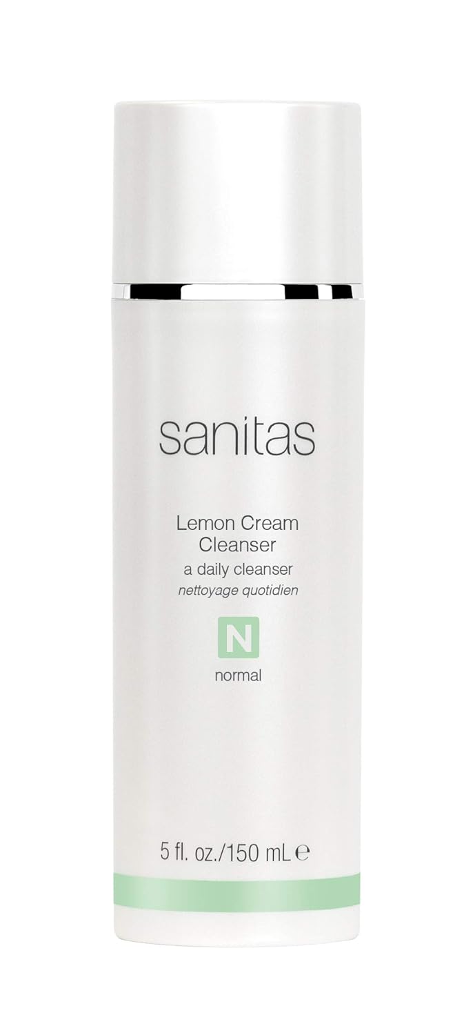 Sanitas Skincare Lemon Cream Cleanser, Enriching Cleanser, Vitamin C, Vitamin E, Jojoba Oil, 5 Ounces