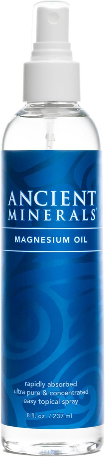 Ancient Minerals Magnesium Oil Refill Bottle, High Concentration Topical Genuine Zechstein Magnesium Chloride Topical Magnesium (33Oz)