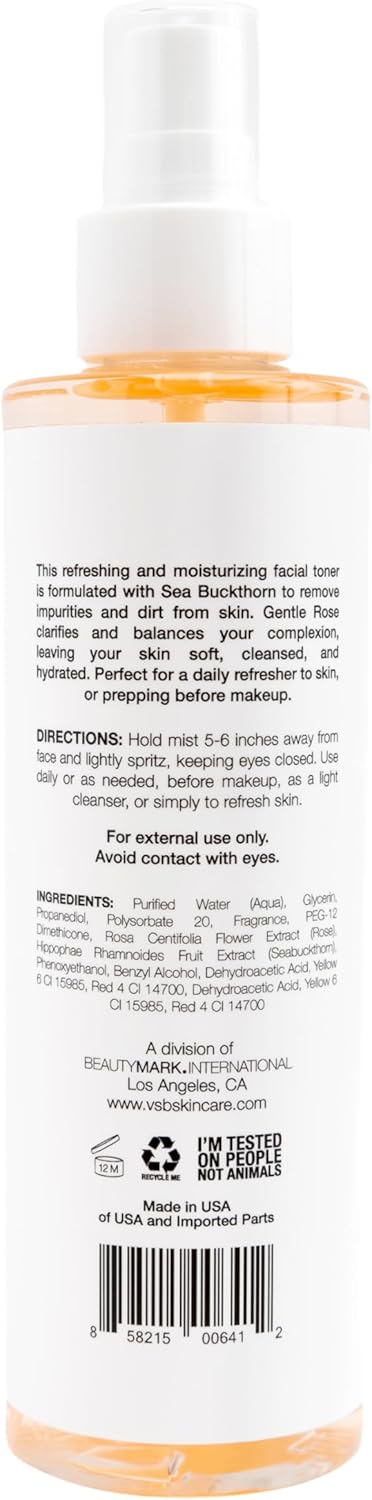 Vitamins And Sea Beauty Hydrating Facial Toner Mist With Sea Buckthorn + Rose, 8 Fl Oz