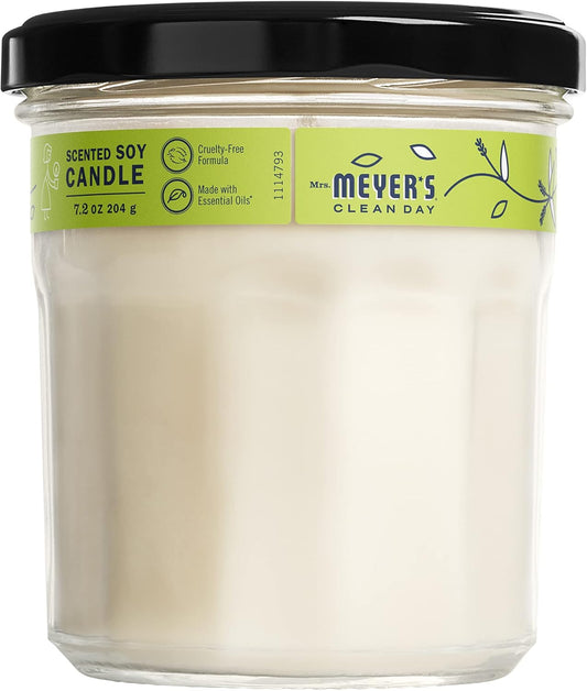 Mrs. Meyer'S Clean Day Scented Soy Candle, Large Glass, Lemon Verbena, 7.2 Oz, 2 Ct