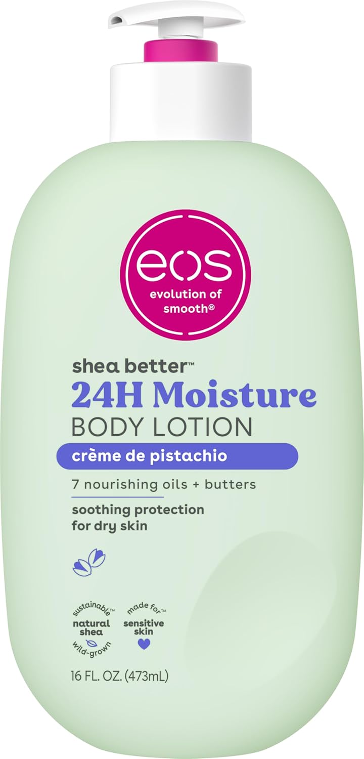Bundle Of Eos Shea Better Body Lotion- Vanilla Cashmere + Fragrance Free, 24-Hour Hydration Skin Care, 16 Fl Oz