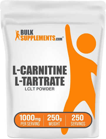 BulkSupplements.com L-Carnitine Tartrate Powder - Carnitine Supplement, L-Carnitine L-Tartrate, L Carnitine 1000mg - Unflavored & Gluten Free, 1000mg per Serving, 250g (8.8 oz) (Pack of 1)