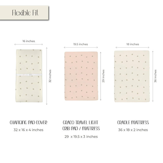 Ely’S & Co. Changing Pad Cover, Diaper Changing Table Sheets, 2 Pack, Cradle Sheet Set For Baby Girls, 100% Jersey Knit Cotton, Pink Vintage Floral Collection, 32”X16”X5”