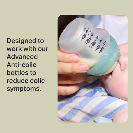 Tommee Tippee Advanced Anti-Colic Baby Bottle Nipples, Breast-Like, Soft Silicone, Medium Flow, 3M+, 2 Count