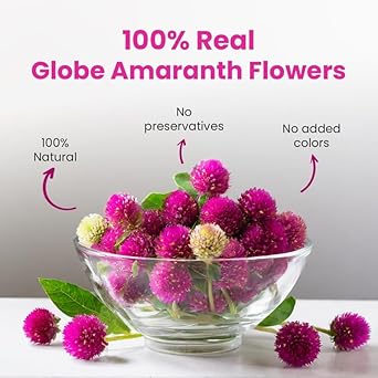 Blue Tea - Globe Amaranth Flower Tea Loose Leaf - 1.40 Oz (Pack Of 2) | Super Anti-Oxidant | Herbal Tea - Pure And Dried | Caffeine Free - Gmo - Free - Non-Bitter | Pet Jar Packaging