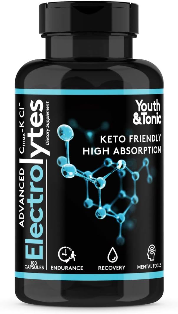 Complete Electrolyte Supplement Pills High Absorption | Cmax Potassium Chloride Magnesium Sodium Calcium Zinc | Boost Endurance Muscle Recovery Mental Focus | Salt Electrolytes Tablets | Keto Friendly