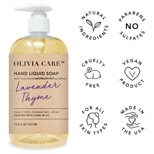 Olivia Care Hand Soap - Infused With Sage & Tea Tree Oil & Rosemary Mint Fragrance, Cleansing, Germ-Fighting, Moisturizing Hand Wash For Kitchen & Bathroom - 18.5 Fl
