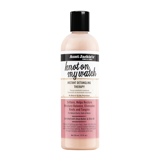Aunt Jackie'S Curls And Coils Knot On My Watch, Large 24Oz Family Sized Pump, Instant Hair Detangling Therapy For Natural Curls, Coils And Waves, Pink…