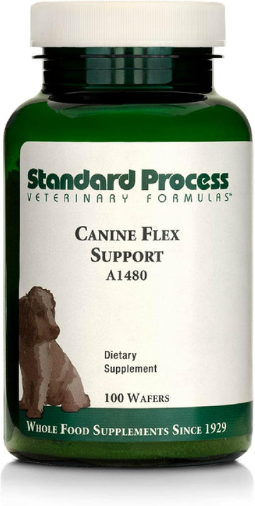 Standard Process Canine Flex Support - Joint & Immune Health Support Supplement For Dogs - Chewable Wafers For Healthy Joint Function Support - Nutritional Whole Food Supplement - 100 Wafers