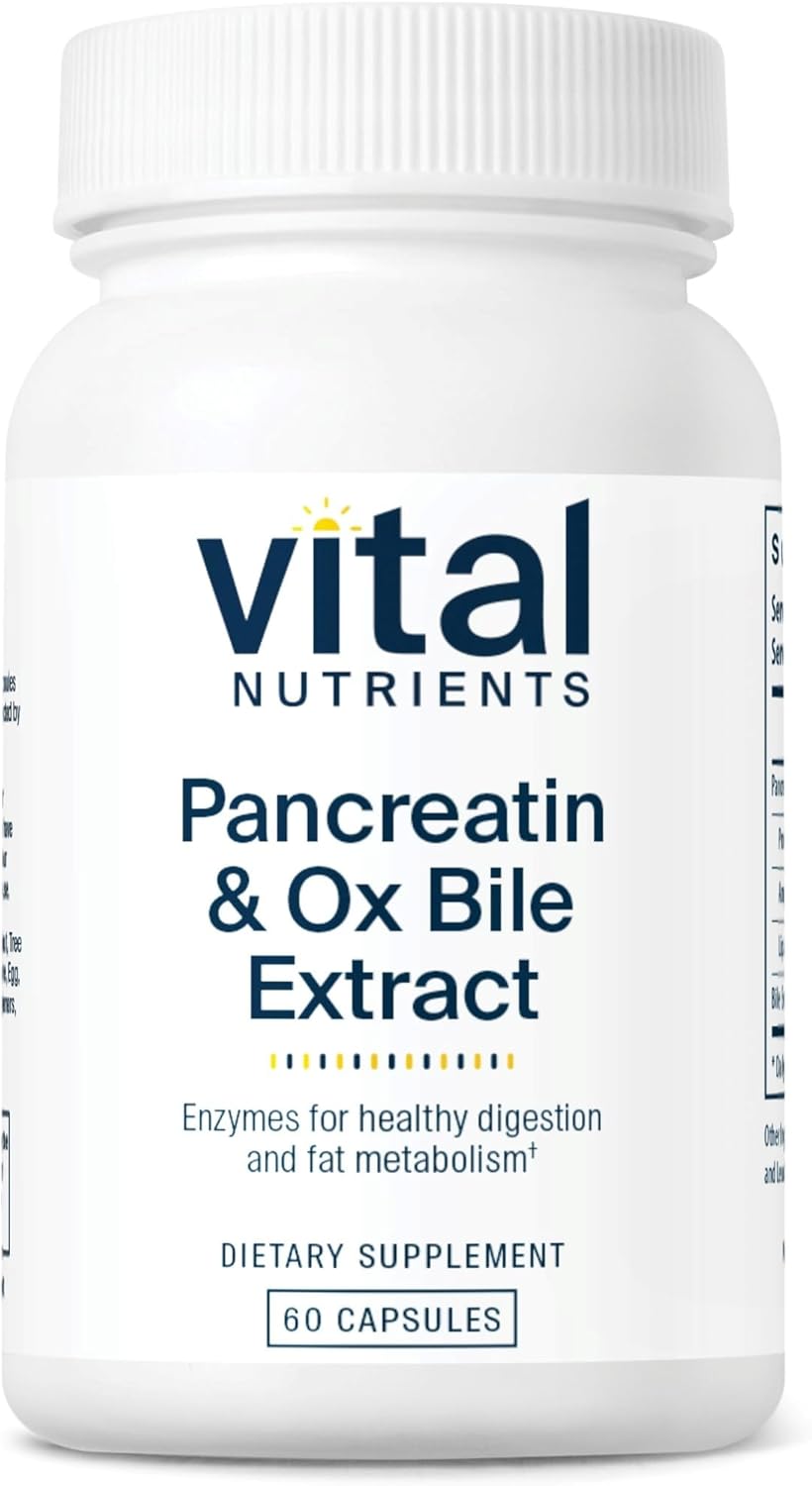 Vital Nutrients Pancreatin & Ox Bile Extract 500Mg | Natural Digestive Enzymes For Women & Men | Supports Digestion Of Protein, Fat, And Carbohydrates*| Gluten, Dairy & Soy Free