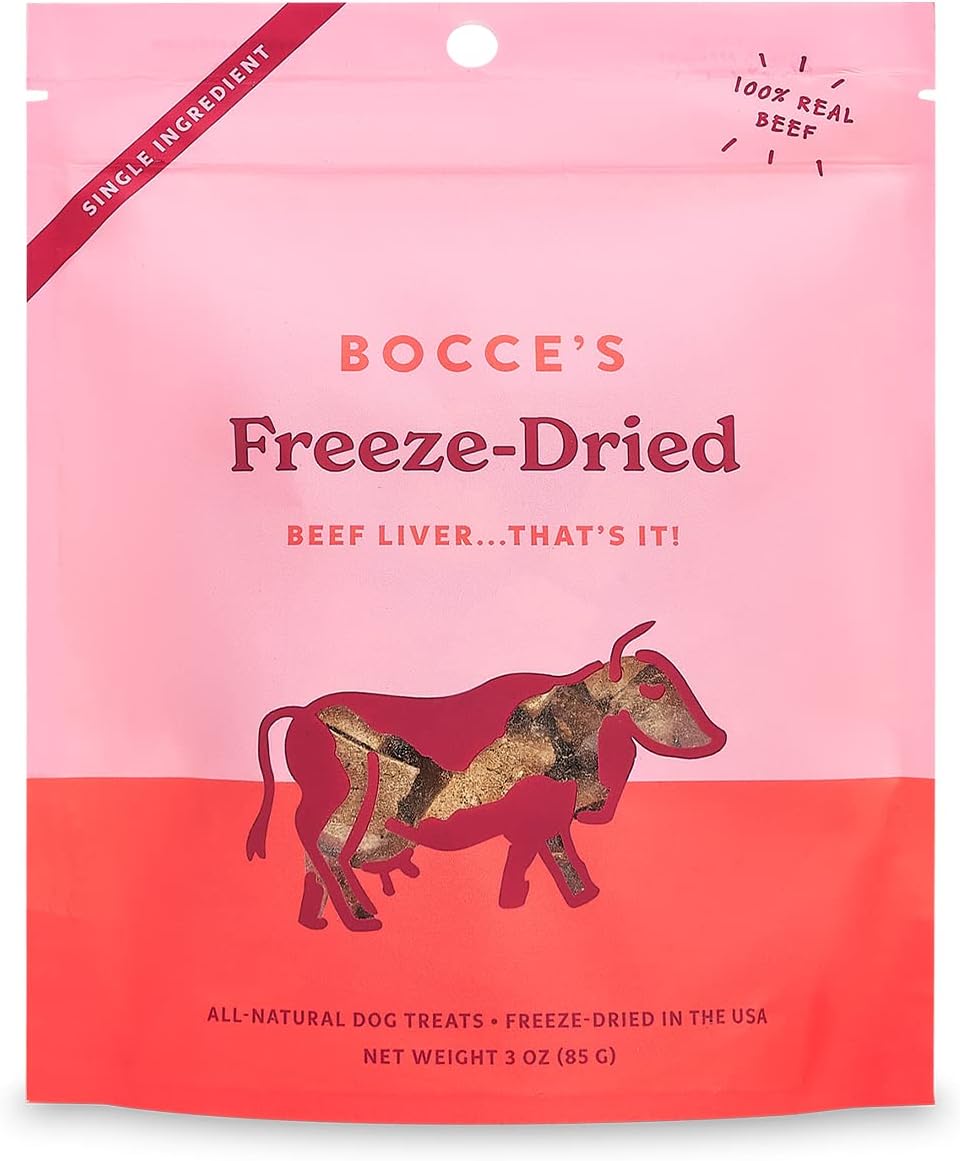 Bocce'S Bakery Beef Liver Freeze-Dried Treats, 3 Oz, All-Natural, Made In Usa, Dog Treats