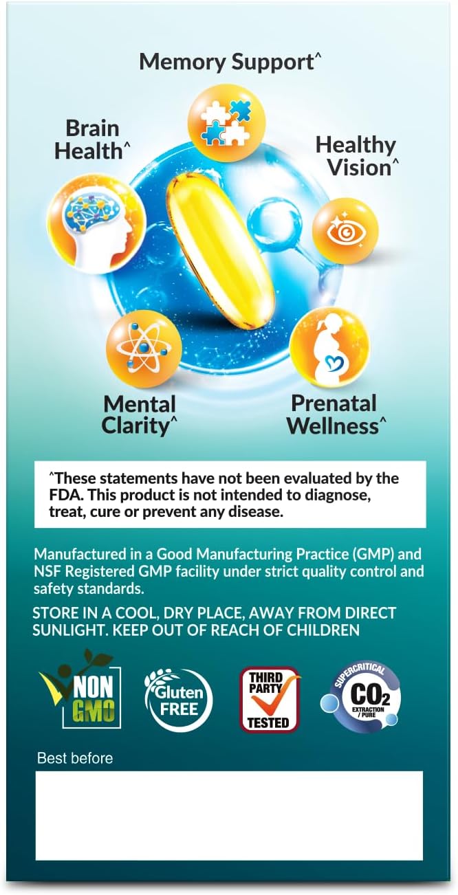 Labo Nutrition Omaxpure Dha76 Omega 3 Fish Oil, Ultra-Concentrated 76% 950Mg Dha, Epa, 60 Count, Pharmaceutical Grade, Supercritical Co2 Extracted Rtg Form, For Heart, Joint, Brain & Immune Health : Health & Household