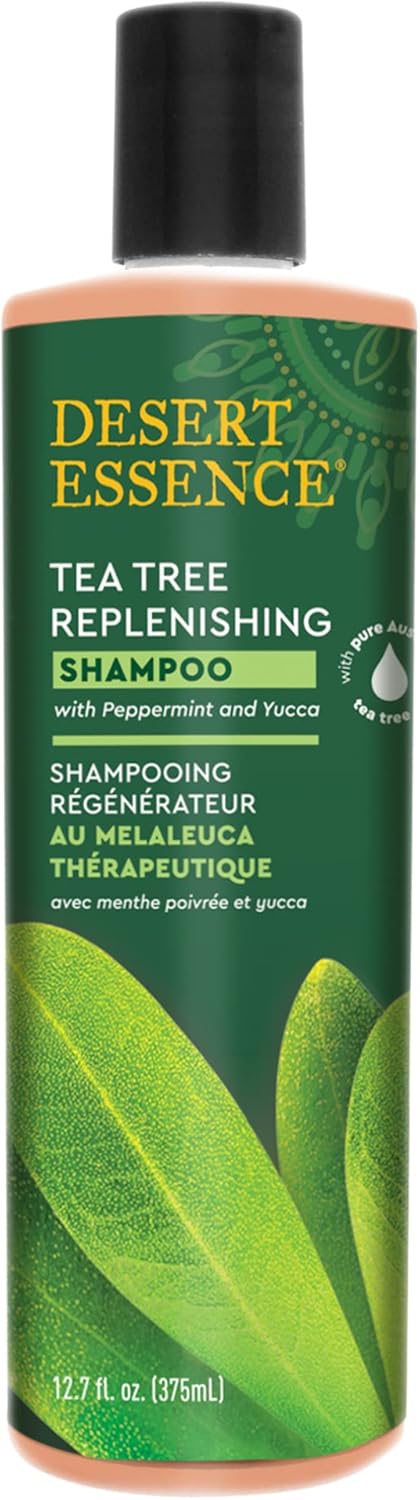 Desert Essence Tea Tree Replenishing Shampoo - Hair Shampoos (Unisex, Non-Professional, Shampoo, Dry Hair, Moisturizing, Purifying, Shine, Tea)