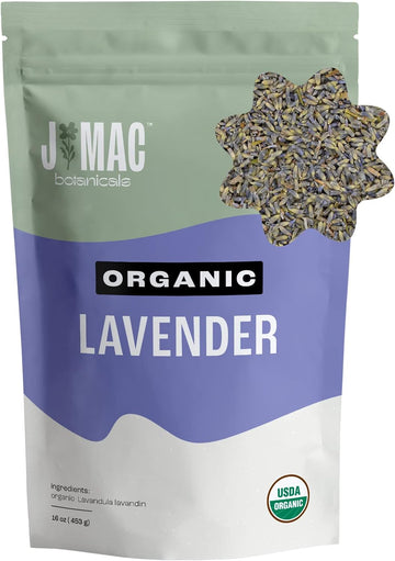 Organic Lavender Buds (16 oz, 1 Pound Bag) Bulk, Dried Flowers, Flower