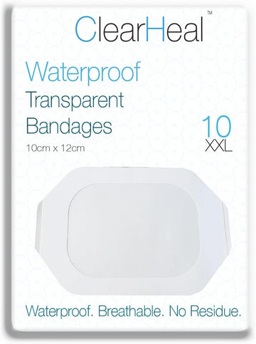 Waterproof Transparent Adhesive Plaster - 10Cm X 12Cm, 10Pcs Film Dressings For Tattoo Aftercare, Wounds & Swimming - Breathable Second Skin (No Pad)