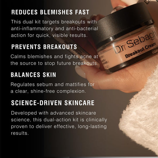 Complete Breakout Solution For Oily Skin - 1 X Balancing Cream (1.7 Fl Oz.) & 5 X Spot Treatment Powders (0.07 Oz.) | Award-Winning | Rapid & Effective Results For Blemish-Prone Or Oily Skin
