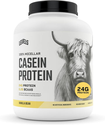 Levels 100% Micellar Casein Protein, Hormone Free, Vanilla Bean, 4Lb