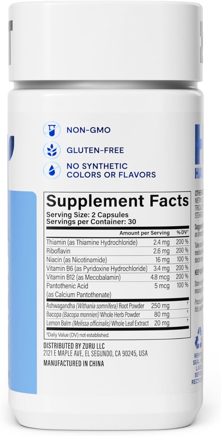 HABIT Stress Relief Supplement 2 Pack (120 Capsules) - New Look, Supports Relaxation & Mood Balance, Vitamin B, Adaptogens, Lemon Balm, Calming, Vegan, Non-GMO : Health & Household