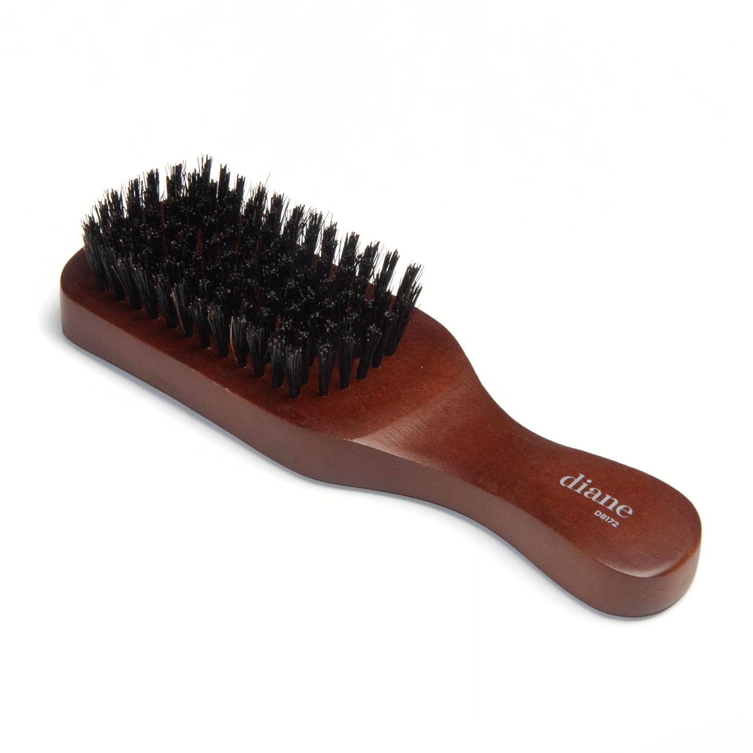Diane Reinforced Boar Bristle Club Wave Brush for Men and Barbers – Medium Bristles for Thick and Curly Hair – Use for Detangling, Smoothing, Wave Styles, Restore Shine and Texture