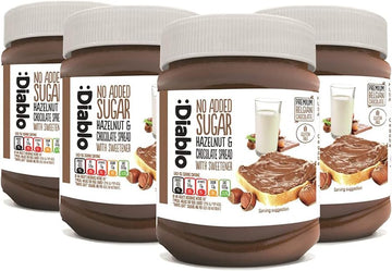 Diablo No Added Sugar Hazelnut Chocolate Spread 350 Grams (4 Pack)