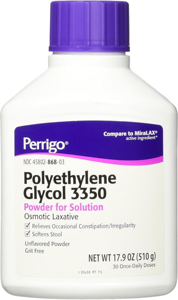 Perrigo Polyethylene Glycol 3350 17.9 Oz (510Gm) Powder (Compare To Miralax)