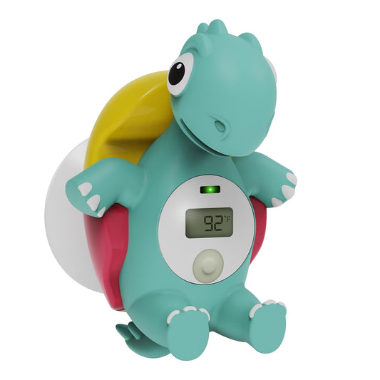 Dr. Brown's CleanUp Temposaurus Floating Bath Thermometer for Accurately Measuring Baby’s Bath Water Temperature, BPA Free